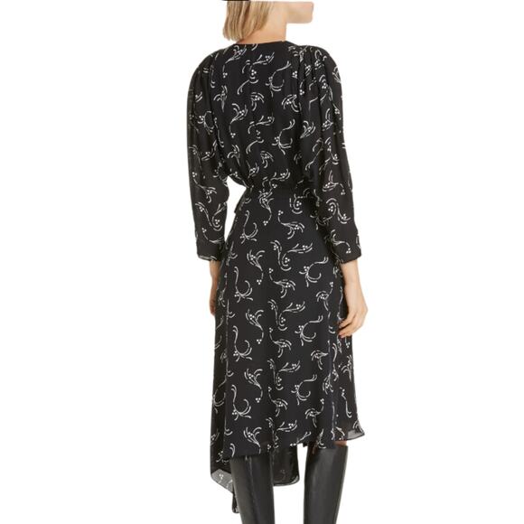 Joie Acantha Asymmetrical Wrap Silk Dress Size Medium - Picture 2 of 5